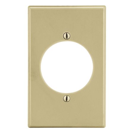 HUBBELL WIRING DEVICE-KELLEMS Wallplate, Mid-Size 1-Gang, 2.15" Opening, Ivory PJ724I